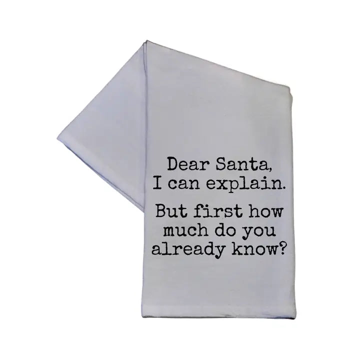 Dear Santa I Can Explain Tea Towel