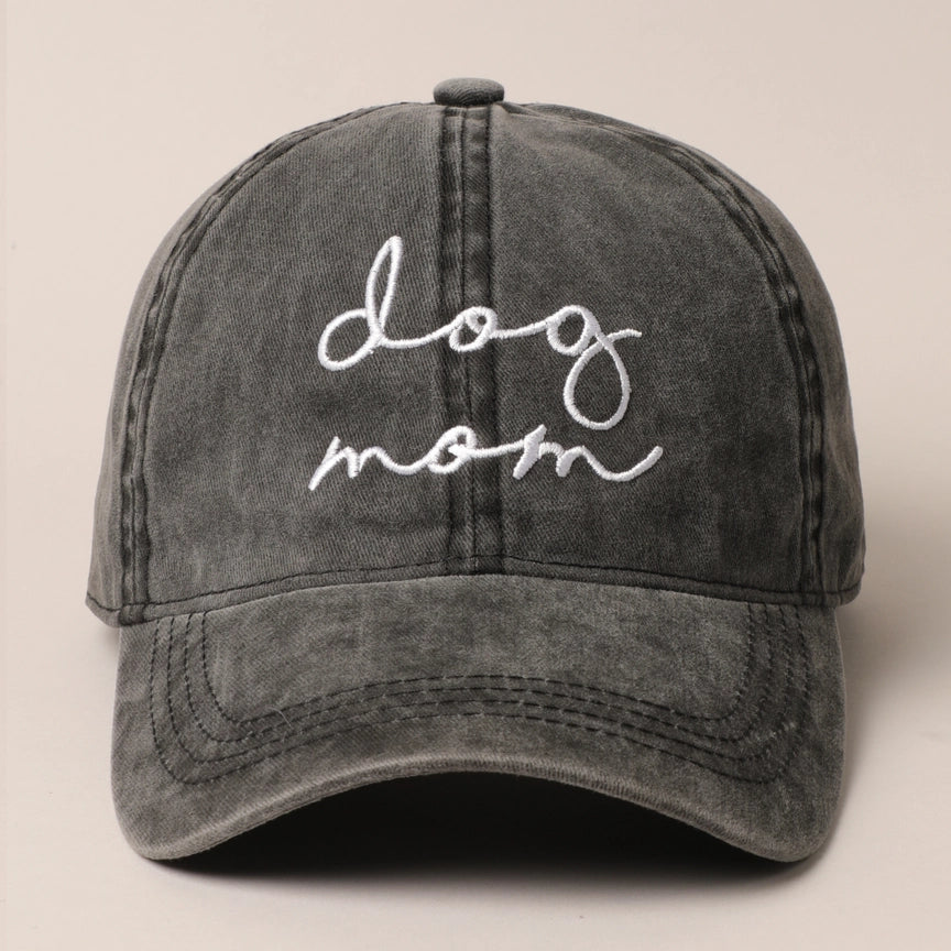 Dog Mom Curvy Script Cap