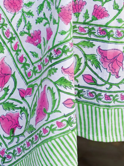 Fuchsia & Green Tablecloth