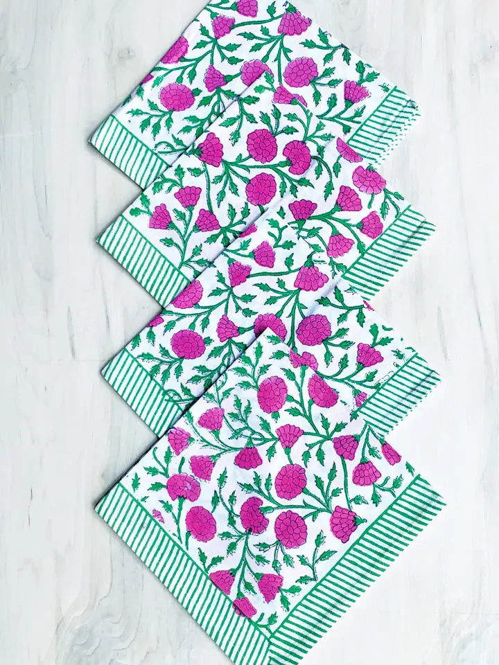 Fuchsia & Green Napkin Set