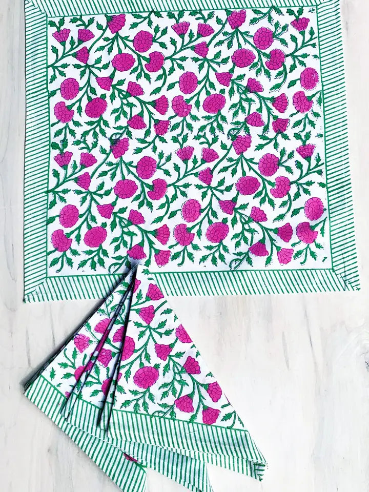 Fuchsia & Green Napkin Set