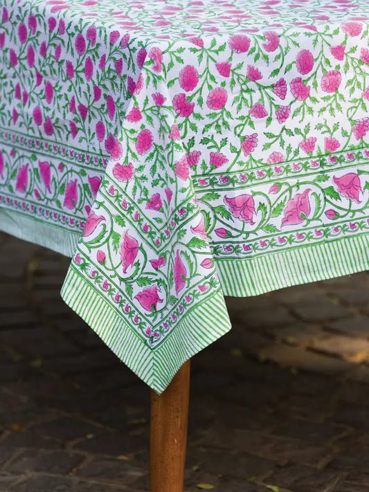 Fuchsia & Green Tablecloth