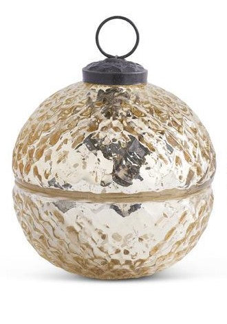 Mercury Glass Lidded Candle Ornament