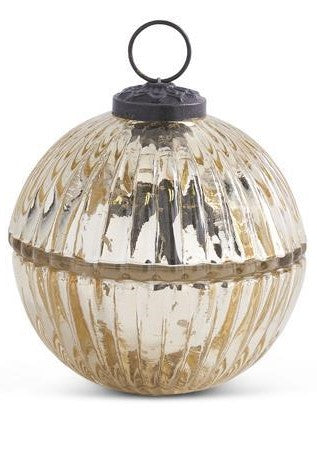 Mercury Glass Lidded Candle Ornament