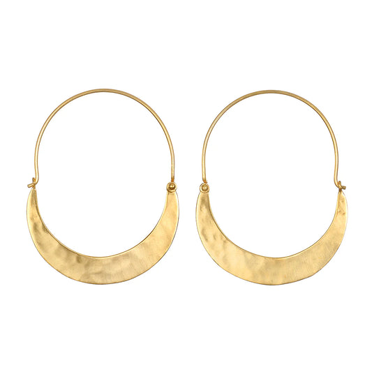 Simple Statement Gold Crescent Earrings