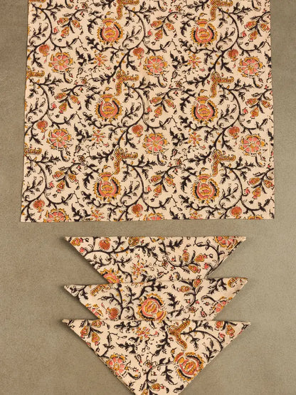 Gold & Rose Kalamkari Napkin Set