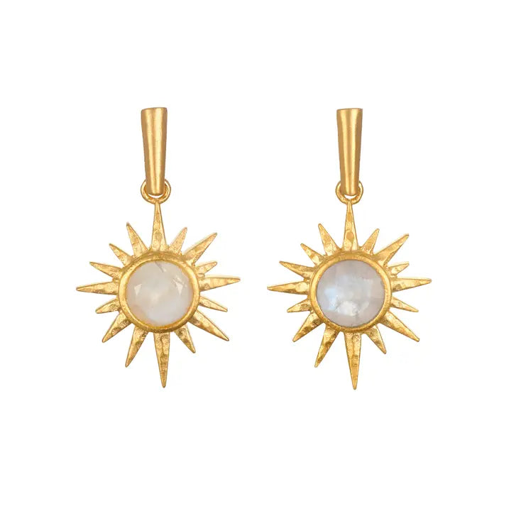 North Star Moonstone Starburst Earrings