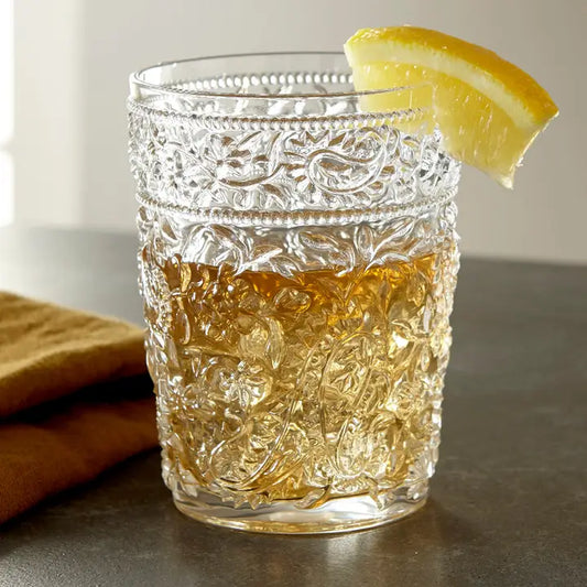 Paisley Low Ball Cocktail Glass