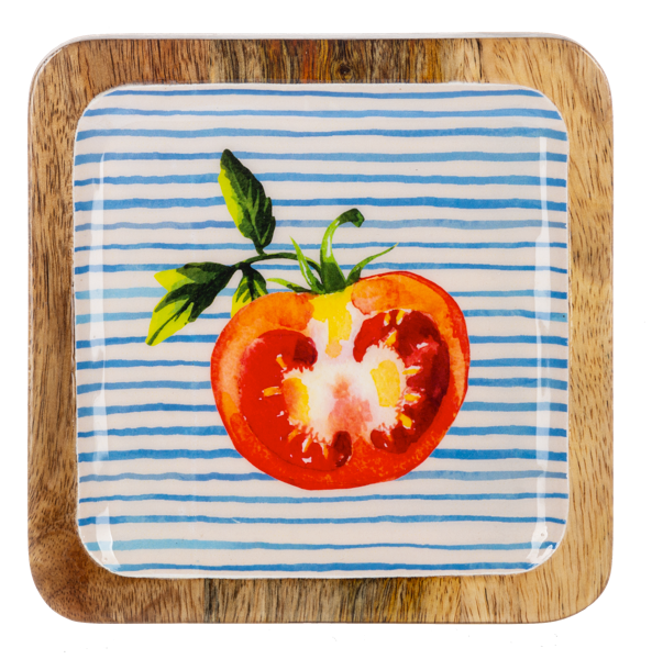 Square Tomato Tidbit Tray (Set of 4)